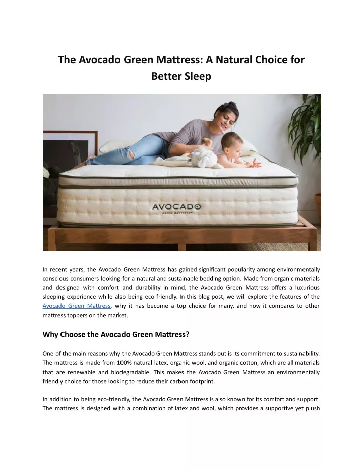 the avocado green mattress a natural choice
