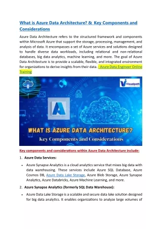 what is azure data architecture key components