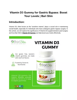 Vitamin D3 Gummy for Gastric Bypass_ Boost Your Levels _ Bari Slim