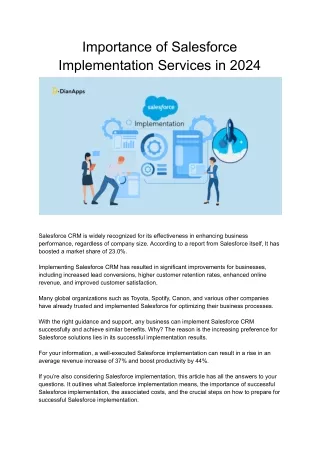 Importance of Salesforce Implementation Services in 2024