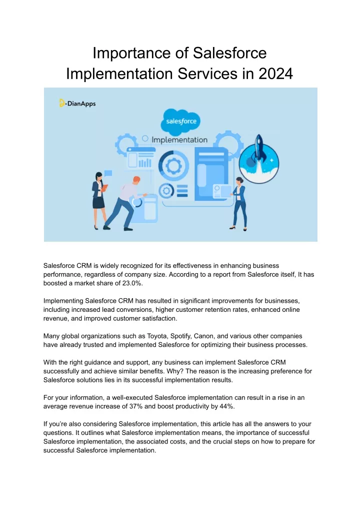 importance of salesforce implementation services