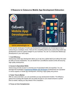 5 reasons to outsource mobile app development