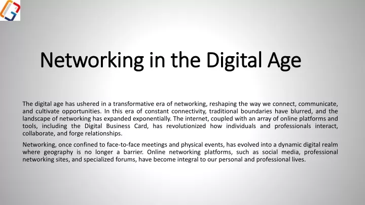 networking in the digital age