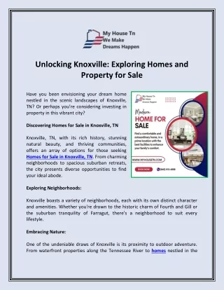 Unlocking Knoxville: Exploring Homes and Property for Sale