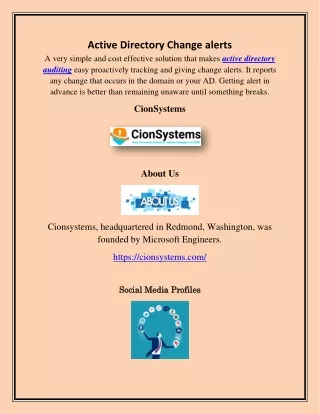 active directory change alerts a very simple