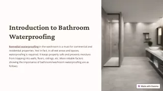 Why Bathroom Remedial Waterproofing Is Important?