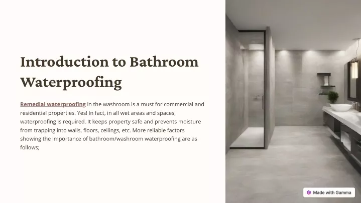introduction to bathroom waterproofing