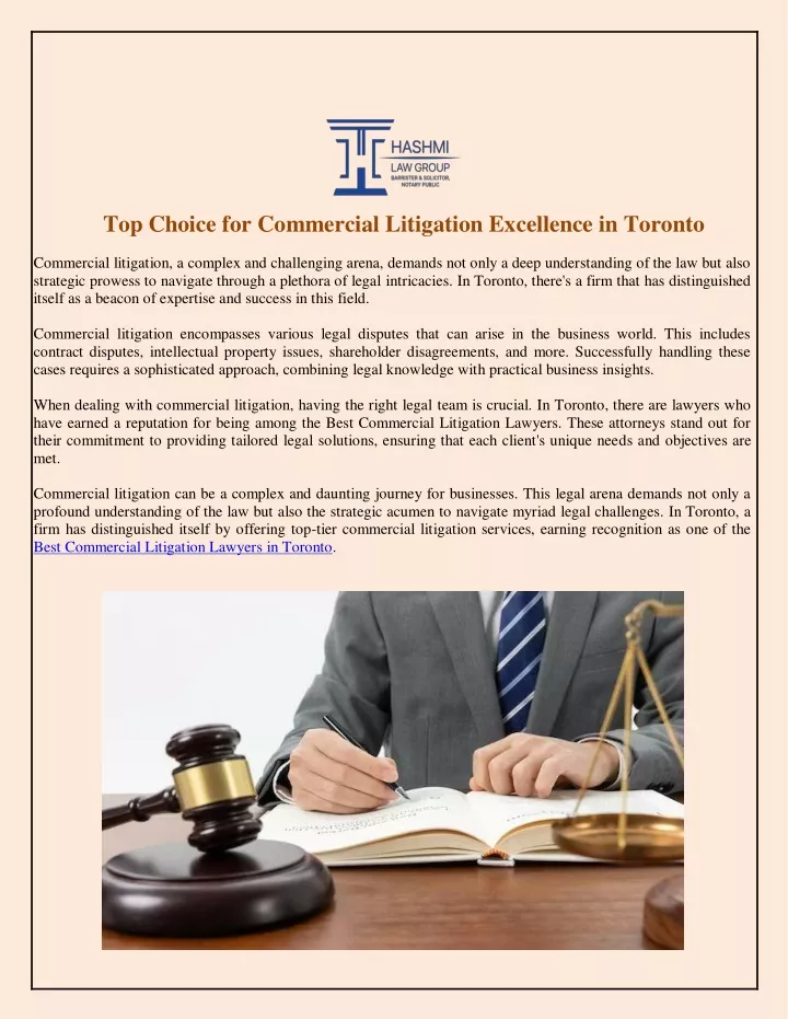 top choice for commercial litigation excellence