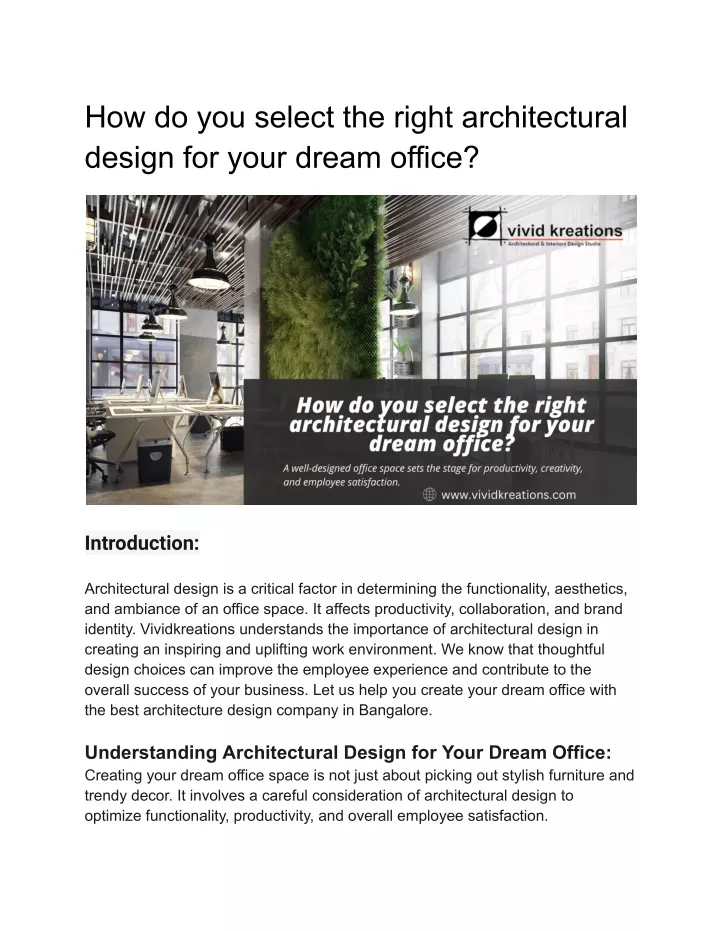 how do you select the right architectural design