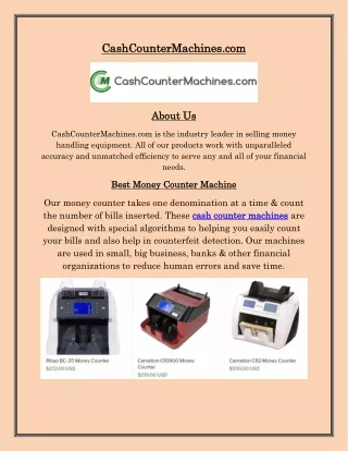 Money Counting Machine