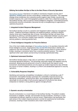 utilizing servicenow secops to rise to the next