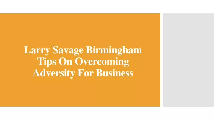 larry savage birmingham tips on overcoming adversity for business