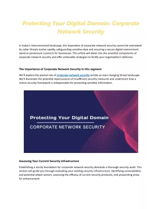 Protecting Your Digital Domain Corporate Network Security