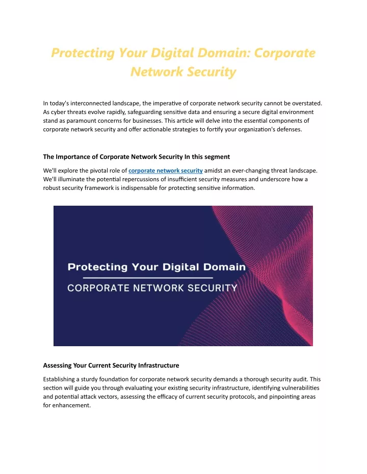 protecting your digital domain corporate network