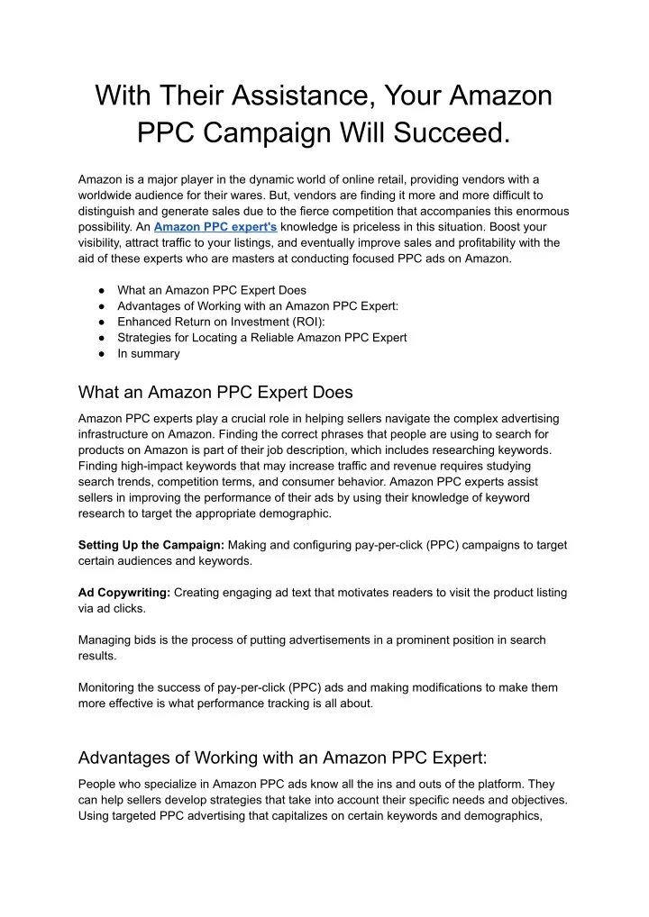 with their assistance your amazon ppc campaign