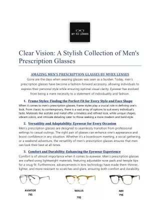 Men's prescription glasses