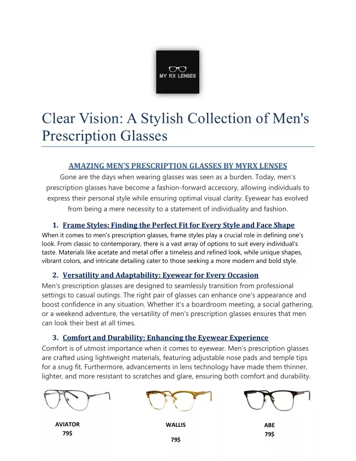 clear vision a stylish collection