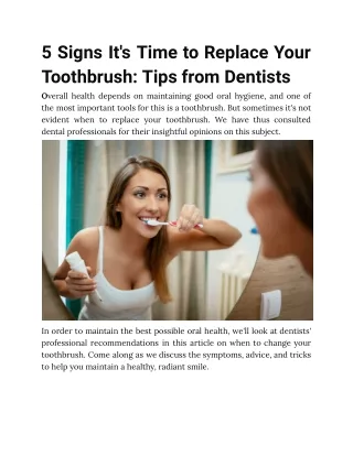 5 Signs It's Time to Replace Your Toothbrush: Tips from Dentists
