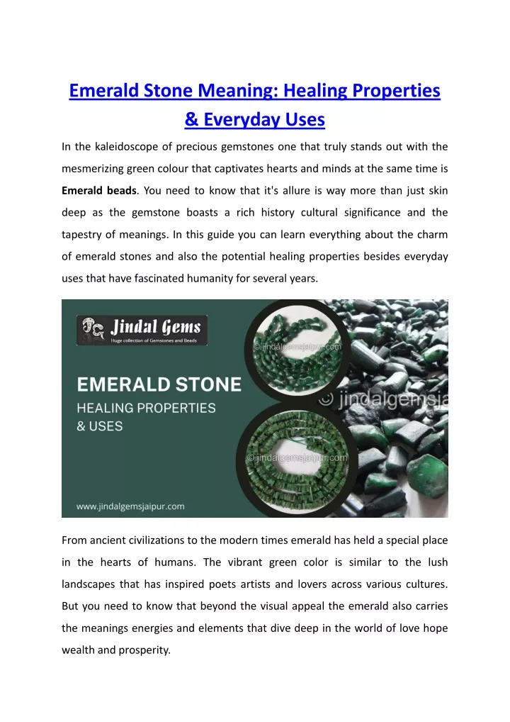 emerald stone meaning healing properties everyday