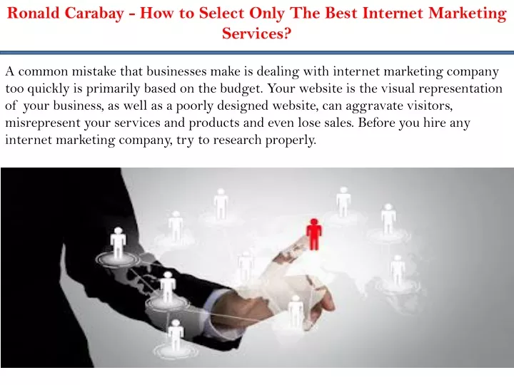 ronald carabay how to select only the best