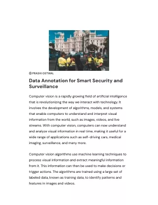 Data Annotation for Smart Security and Surveillance
