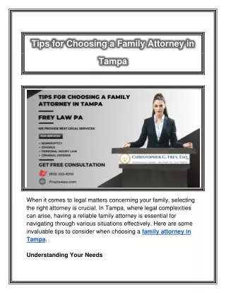 Tips for Choosing a Family Attorney in Tampa