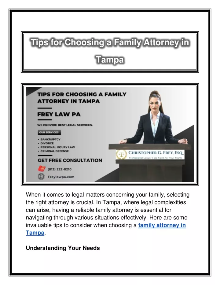 tips for choosing a family attorney in