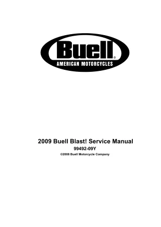 2009 Buell P3 Blast Service Repair Manual