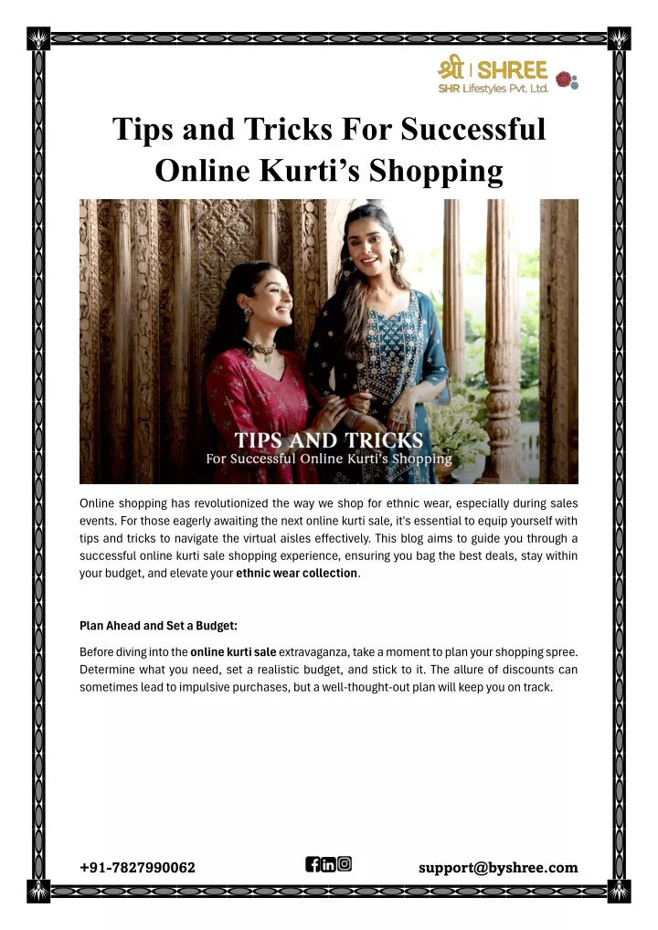 tips and tricks for successful online kurti