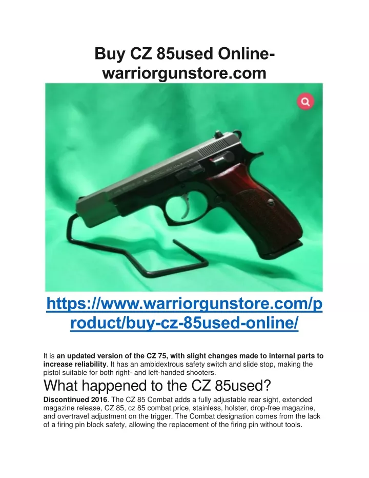 buy cz 85used online warriorgunstore com