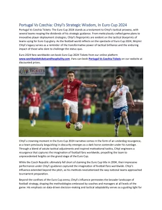 Portugal Vs Czechia Chtyl's Strategic Wisdom, In Euro Cup 2024