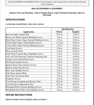 2009 Chevrolet Silverado Service Repair Manual