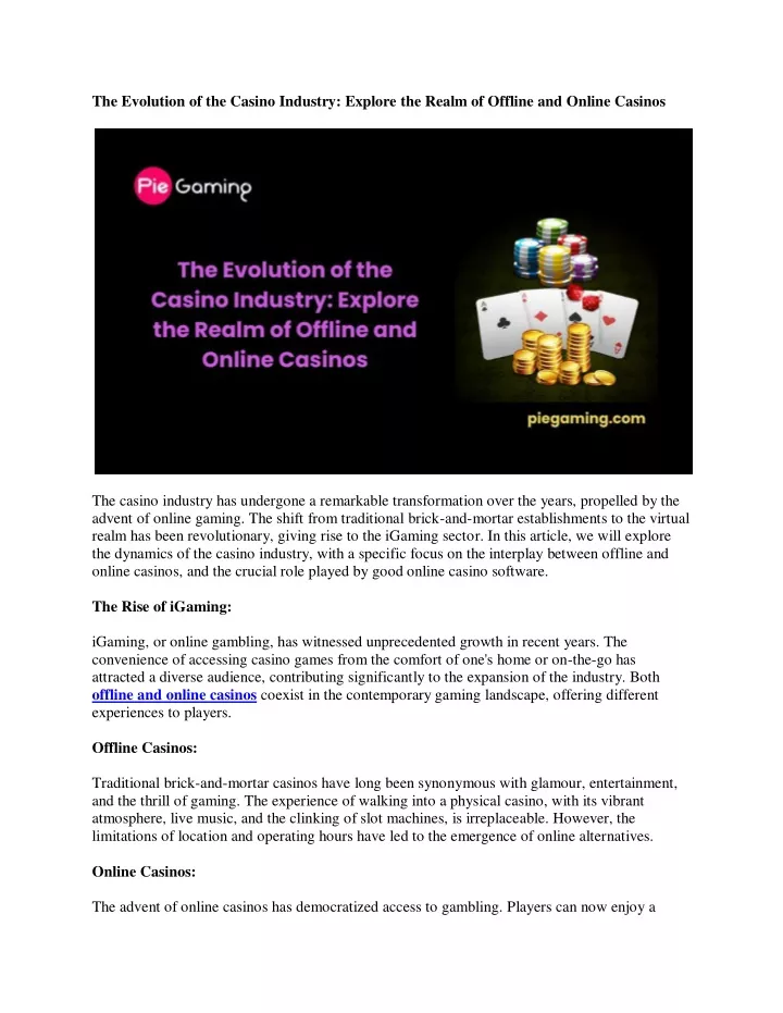 the evolution of the casino industry explore