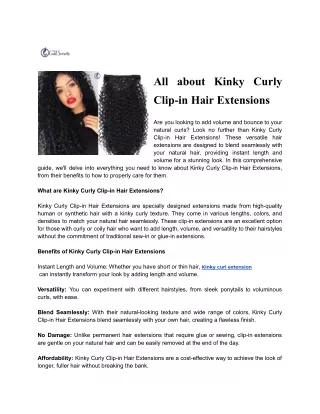 All about Kinky Curly Clip-in Hair Extensions
