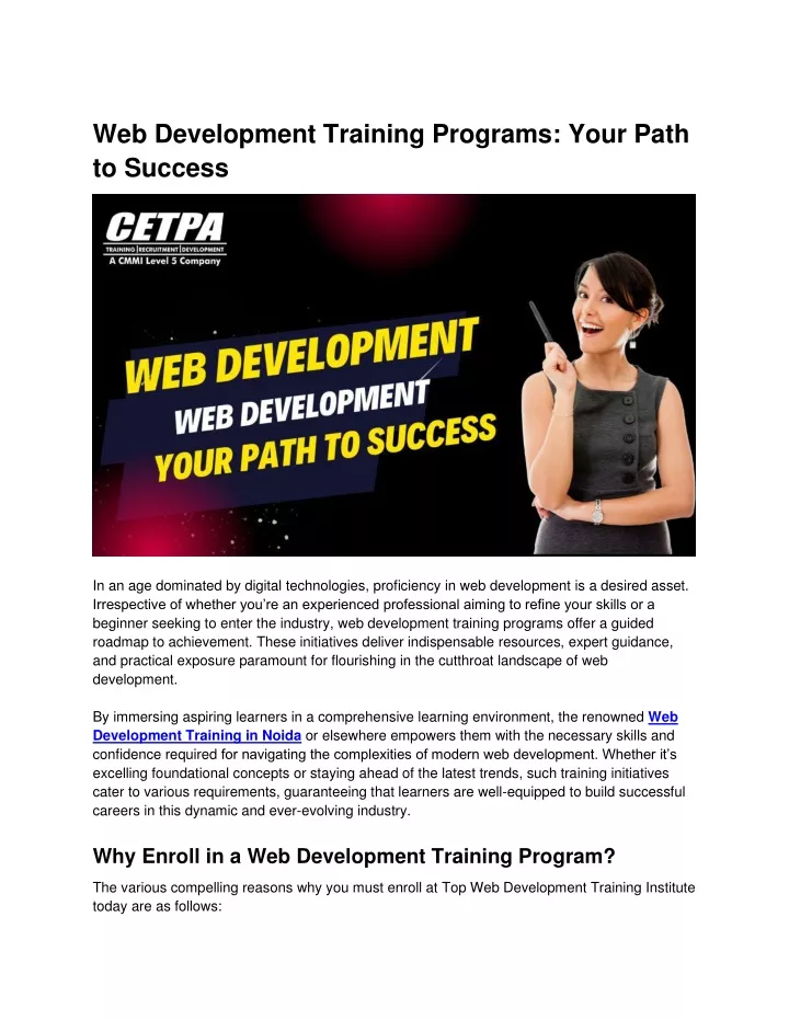 web development training programs your path