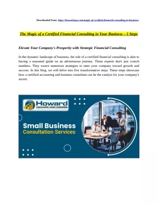 The Magic of a Certified Financial Consulting in Your Business – 5 Steps