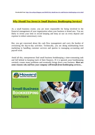 Why Should You Invest in Small Business Bookkeeping Services?