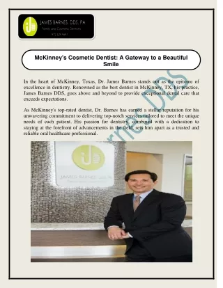 Meet McKinney's Top-Rated Dentist-James Barnes DDS