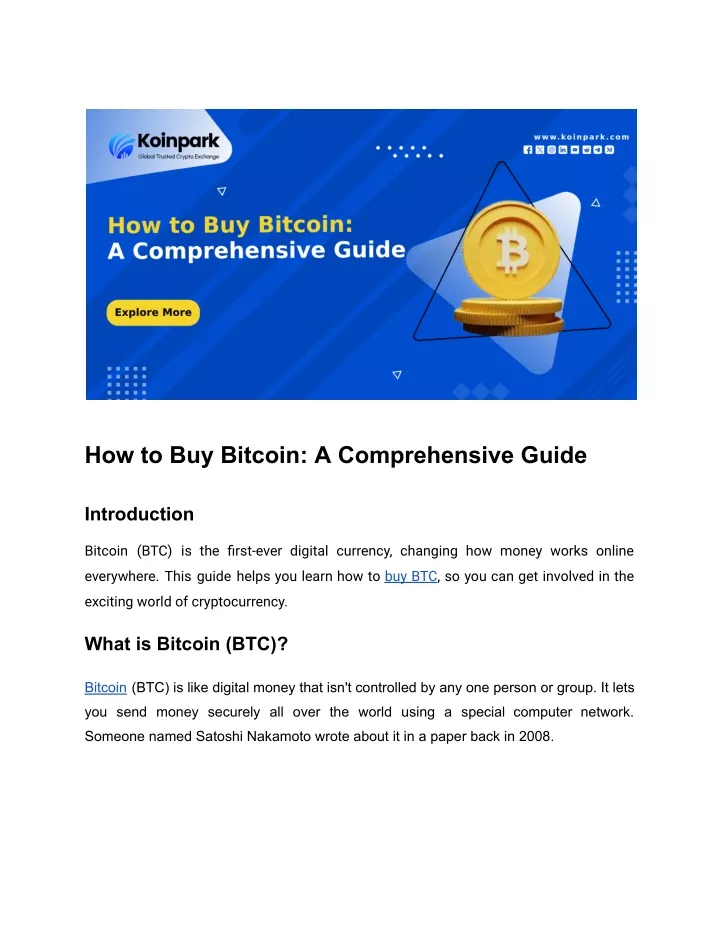 how to buy bitcoin a comprehensive guide