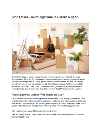 Sind Online-Räumungsfirma in Luzern billiger
