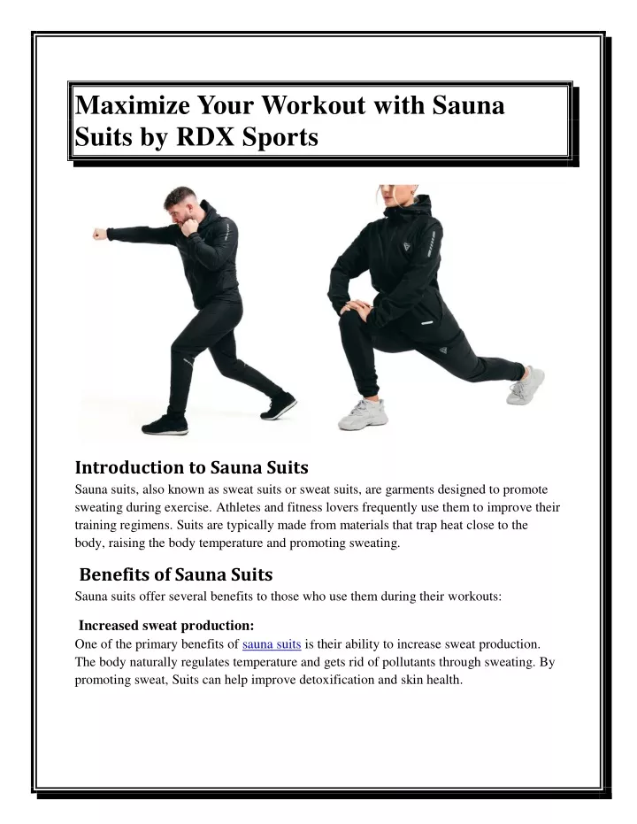 maximize your workout with sauna suits