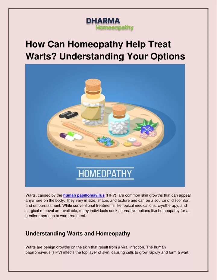 how can homeopathy help treat warts understanding