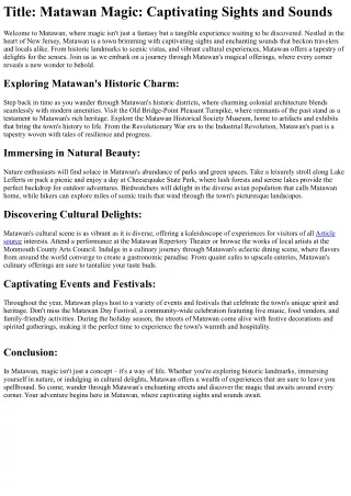 title matawan magic captivating sights and sounds