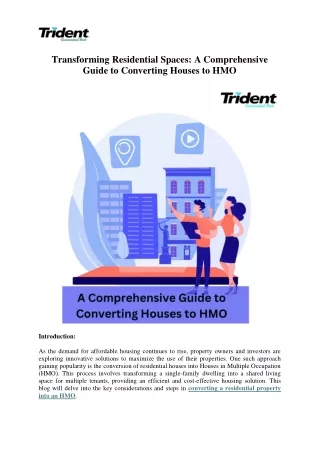 Converting a residential property into an HMO - TridentGuaranteedRent