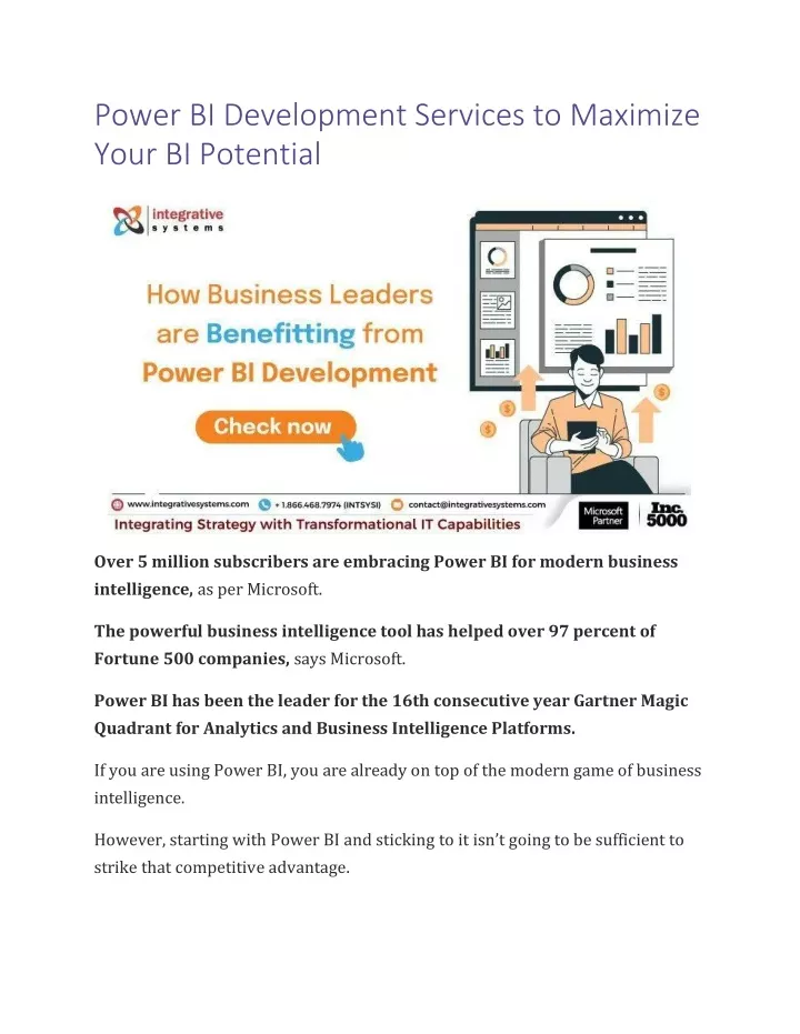 power bi development services to maximize your