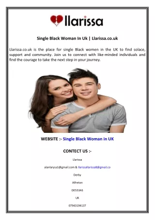 Single Black Woman In Uk  Llarissa.co.uk