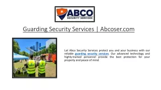 Professional Event Protection Services | Abcoser.com