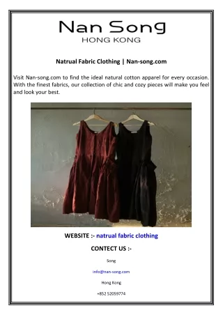 Natrual Fabric Clothing  Nan-song.com