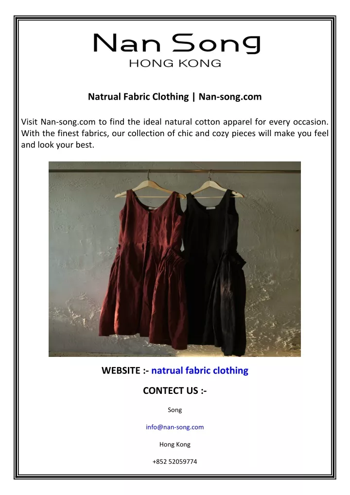 natrual fabric clothing nan song com