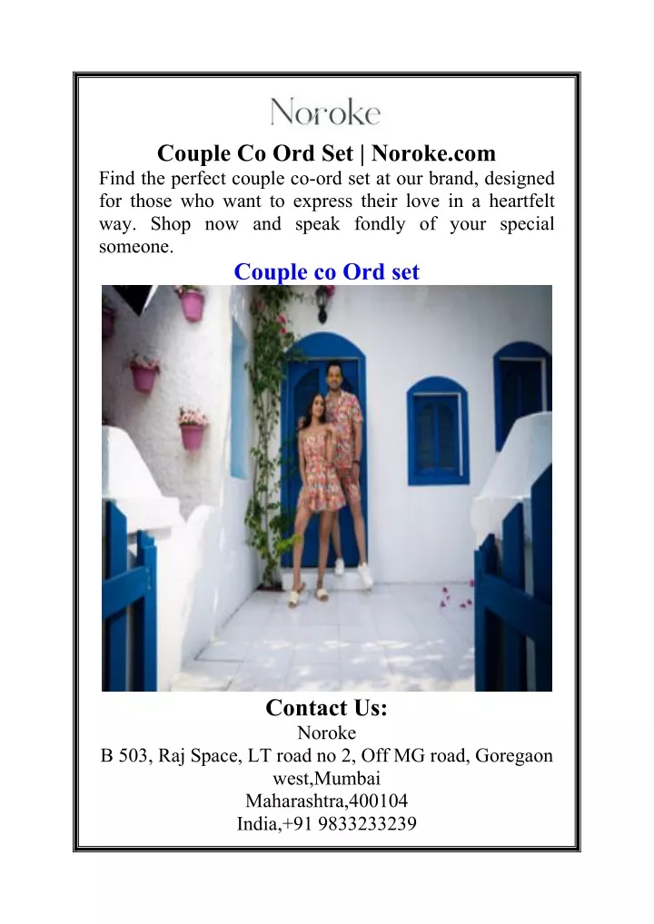 couple co ord set noroke com find the perfect